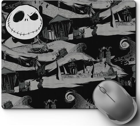 Tim Burtons The Nightmare Before Christmas Mouse Pad for Desk | 10.25 X 8.25 Inches Mousepads for Computers/Home/Office,More – Non-Slip Bottom + Spill Resistant Coating | Jack Skellington Gifts in Saudi Arabia