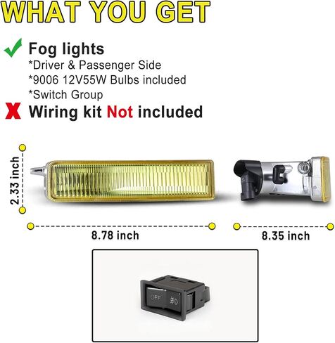 Fog Lights compatible for Scion XB 2003 2004 2005 2006 2007 Driver Passenger Lamps Assembly Replacement Amber Yellow in Saudi Arabia