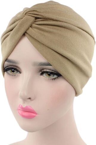 Decou Solid Color Clean Plain Twist Pleasted Hair Turban Cap in Saudi Arabia