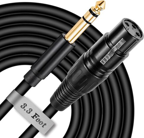 كابل Sound Harbour XLR أنثى إلى 1/4، كابلات TRS إلى XLR بطول 3.3 قدم، محول كابل ميكروفون، كابل توصيل متوازن in Saudi Arabia
