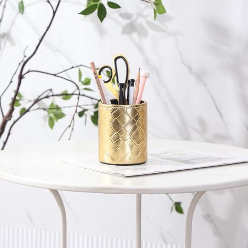 Pencil Holder, PU Leather Pencil Organizer for Desk for Cosmetics Office Supplies,Makeup Brushes Holder Brown PH106 in Saudi Arabia