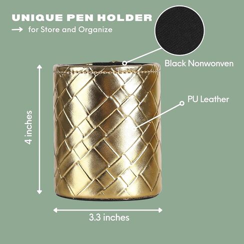Pencil Holder, PU Leather Pencil Organizer for Desk for Cosmetics Office Supplies,Makeup Brushes Holder Brown PH106 in Saudi Arabia
