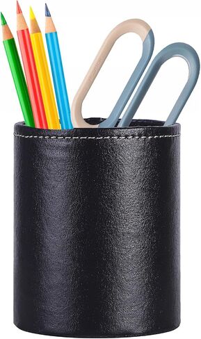 Pencil Holder, PU Leather Pencil Organizer for Desk for Cosmetics Office Supplies,Makeup Brushes Holder Brown PH106 in Saudi Arabia