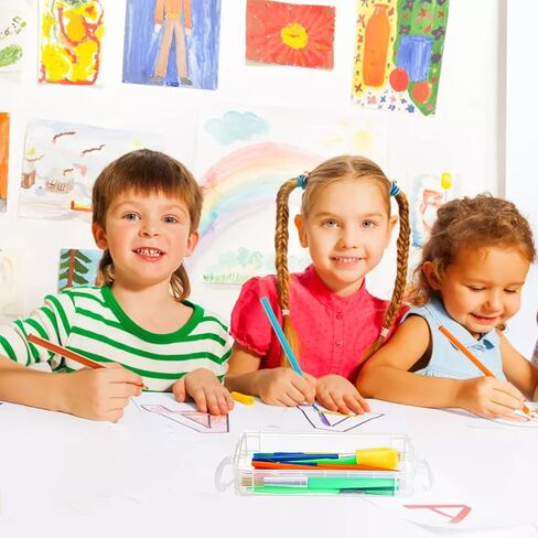 8 عبوات من علب الأقلام البلاستيكية من نيكونوم، صناديق مقلمة ذات سعة كبيرة، مقلمة للأطفال، صندوق تلوين مع غطاء محكم الإغلاق، منظم مستلزمات الأعمال الفنية، صندوق تخزين مستلزمات المكتب للفصول المدرسية in Kuwait