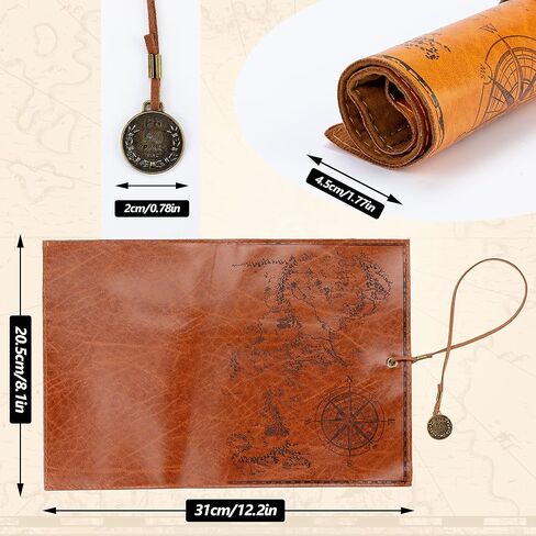 motzu بو الجلود لفة القلم حقيبة، خمر مقلمة خريطة الإبداعية، ماتي غطاء تخزين الحقيبة حامل المنظم، الفن ماكياج الحقيبة التجميل، لينة التفاف حقيبة هدية القرطاسية، البني د in Kuwait