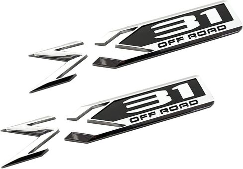 2pcs X31 Off Road Emblems 3D Rear Bodyside Badge Replacement for 2019-2022 GMC Sierra 1500 Genuine GM 84682662 (Chrome/Black) in Saudi Arabia