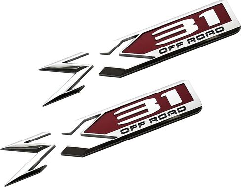 2pcs X31 Off Road Emblems 3D Rear Bodyside Badge Replacement for 2019-2022 GMC Sierra 1500 Genuine GM 84682662 (Chrome/Black) in Saudi Arabia