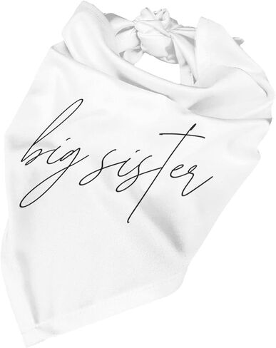 Promoted to Big Sister Dog Bandana Dog Bandana Gender Reveal Photo Props Accessories im Going to be Big Sister Pet Scarf (White) in Saudi Arabia