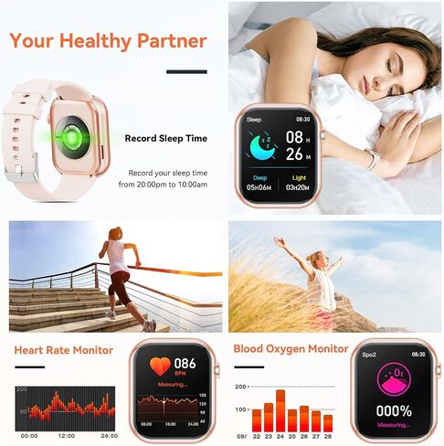 Smart Watch for Women with Bluetooth Call 1.85'' Fitness Tracker with Heart Rate Sleep Monitor Multiple Sport Modes Fitness Watch for Android iOS in Saudi Arabia