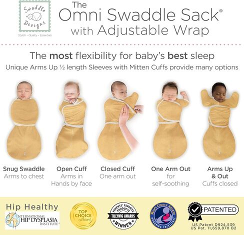 SwaddleDesigns 6-Way Omni Swaddle Sack for Newborn with Wrap & Arms Up Sleeves & Mitten Cuffs, Easy Swaddle Transition, Better Sleep for Baby Boys & Girls, Heathered Gray, Swaddle Love, Small in Saudi Arabia