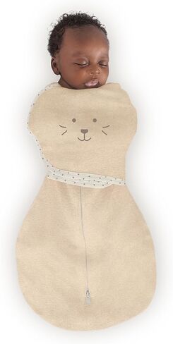 SwaddleDesigns 6-Way Omni Swaddle Sack for Newborn with Wrap & Arms Up Sleeves & Mitten Cuffs, Easy Swaddle Transition, Better Sleep for Baby Boys & Girls, Heathered Gray, Swaddle Love, Small in Saudi Arabia