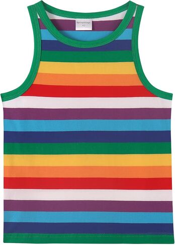 Spring&Gege Boys Striped Tank Tops Summer Sleeveless Cotton T Shirt (4-12 Years) in Saudi Arabia