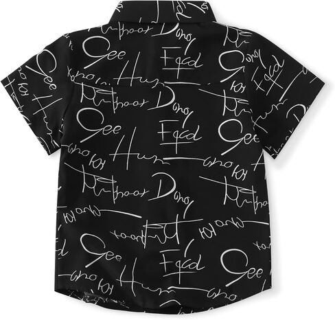 قميص للأولاد بأكمام قصيرة وأزرار سفلية، قميص علوي خفيف الوزن كاجوال بطباعة صيفية in Kuwait