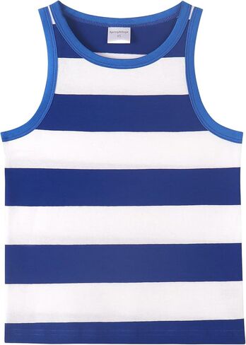 Spring&Gege Boys Striped Tank Tops Summer Sleeveless Cotton T Shirt (4-12 Years) in Kuwait