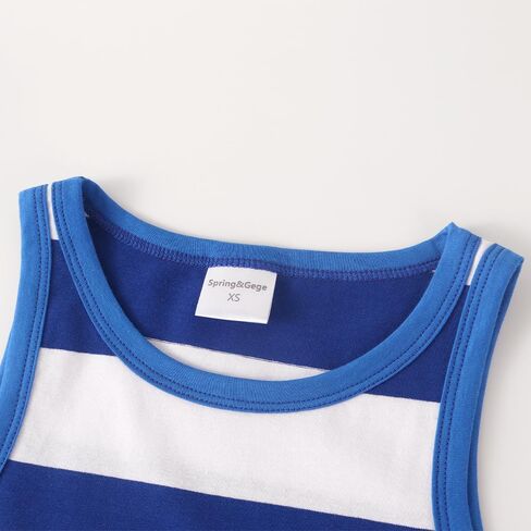 Spring&Gege Boys Striped Tank Tops Summer Sleeveless Cotton T Shirt (4-12 Years) in Kuwait