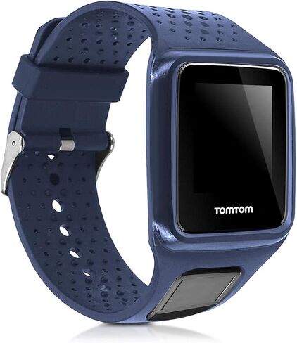 kwmobile Strap Compatible with TomTom Runner 1 / Multi-Sport Strap - Replacement Silicone Watch Band - Black in Saudi Arabia