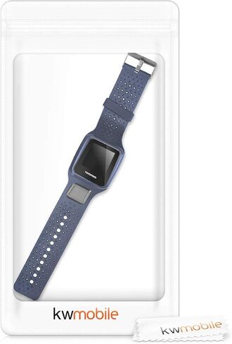 kwmobile Strap Compatible with TomTom Runner 1 / Multi-Sport Strap - Replacement Silicone Watch Band - Black in Saudi Arabia