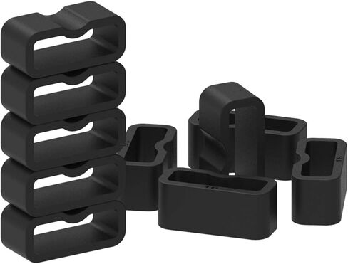 حلقات تثبيت متوافقة مع Fitbit ACE 2/ Inspire/Inspire HR Bands (عبوة من 11) حامل حلقة أمان، حلقات تثبيت ثابتة غير قابلة للانزلاق من السيليكون لأساور المعصم ACE 2، أسود in Saudi Arabia