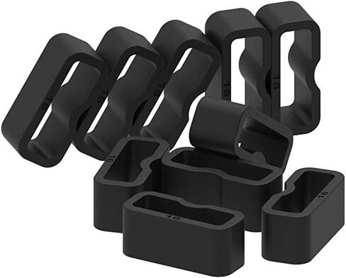 حلقات تثبيت متوافقة مع Fitbit ACE 2/ Inspire/Inspire HR Bands (عبوة من 11) حامل حلقة أمان، حلقات تثبيت ثابتة غير قابلة للانزلاق من السيليكون لأساور المعصم ACE 2، أسود in Saudi Arabia