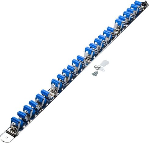 Tool Organizers and Storage 12 Slots and 6 Hooks Wall Mounted Garden Tool Rack, Garden Tool Organizer, Broom Holder Wall Mount, Garage Tool Organization and Storage, Industrial Steel Hooks N Holders in Saudi Arabia