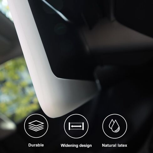 2Pcs Silicone Protector Frames of Screen and Rear View Mirror for Tesla Model 3/Y, Widening Screen Trim Rear View Mirror Edge Protect Frame Shatter Proof Interior Decor Protector (A Black) in Saudi Arabia