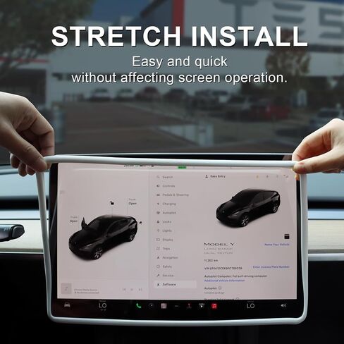 2Pcs Silicone Protector Frames of Screen and Rear View Mirror for Tesla Model 3/Y, Widening Screen Trim Rear View Mirror Edge Protect Frame Shatter Proof Interior Decor Protector (A Black) in Saudi Arabia