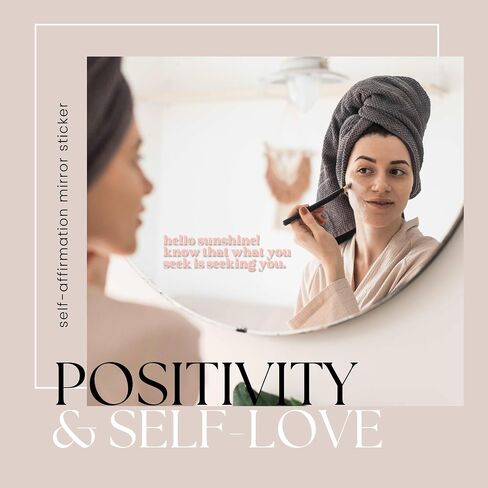 Positive Affirmation Mirror Decals with Inspirational Quotes - Black Sticker with 3D Effect - Versatile & Easy to Use, Sticker Set of 2 and 1 Bonus for Teen Girls, Kids, Adults in Saudi Arabia