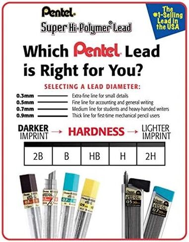 Pentel Super Hi-Polymer Lead 0.3mm HB (300-HB) in Saudi Arabia