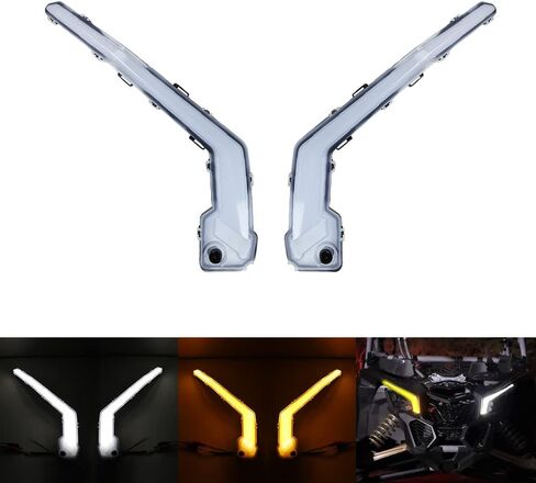 2022 can am Maverick Signature Fang Lights لـ UTV Can Am Maverick X3 XDS XRS Max Turbo R 2017-2022 (أبيض + كهرمان) in Kuwait