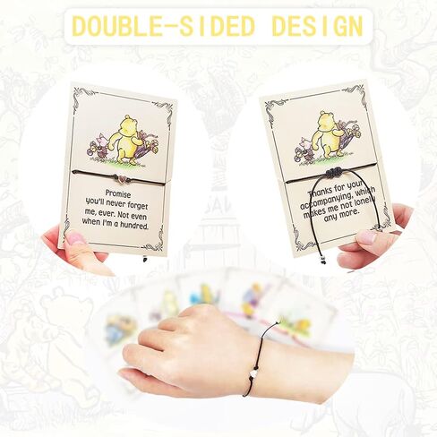 5 Pack Pooh Piglet Quotes Idea Present Friendship String Bracelet for Family Best Friend Big Sister Inspirational Christmas Thank You Gifts in Saudi Arabia