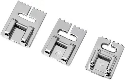 سحاب قدم يناسب جميع ماكينات الخياطة المنزلية ذات الساق المنخفضة، Brother Babylock Euro-Pro Janome Kenmore White Juki New Home Simplicity Elna Etc (قدم ضاغط للخزان) 3 عبوات in Kuwait