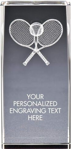 Crown Awards 6" 3D Laser Cut Crystal Tennis Award, Custom Engraved Tennis Trophy Prime in Saudi Arabia