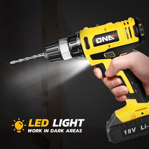 DNA MOTORING 12V Max Variable Speed Cordless Drill/Driver 21+1 Torque Setting Power Drill Kit 3/8 in Keyless Chuck, W/Charger, LED, Blue/Black, TOOLS-00517 in Saudi Arabia