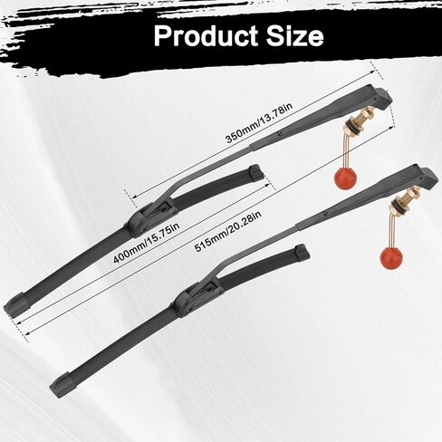 2 Set UTV Hand Operated Windshield Wiper Kit with 16" Wiper Blade and 13.7" Wiper Arm, Compatible with Polaris Ranger RZR 570/900/1000, Compatible with Can-Am Defender, Maverick X3 in Saudi Arabia