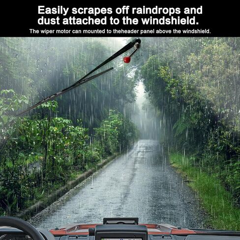 2 Set UTV Hand Operated Windshield Wiper Kit with 16" Wiper Blade and 13.7" Wiper Arm, Compatible with Polaris Ranger RZR 570/900/1000, Compatible with Can-Am Defender, Maverick X3 in Saudi Arabia