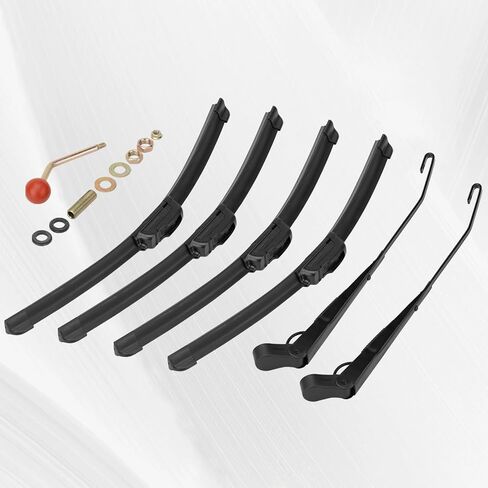 2 Set UTV Hand Operated Windshield Wiper Kit with 16" Wiper Blade and 13.7" Wiper Arm, Compatible with Polaris Ranger RZR 570/900/1000, Compatible with Can-Am Defender, Maverick X3 in Saudi Arabia