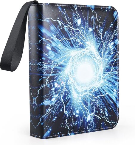 حافظة بطاقات مكونة من 3 حلقات لـ 400 بطاقة تداول، وحامل بطاقات تداول بأربعة جيوب لمجموعة البطاقات، نمط عاصفة البرق الرائع للأولاد والبنات in Kuwait