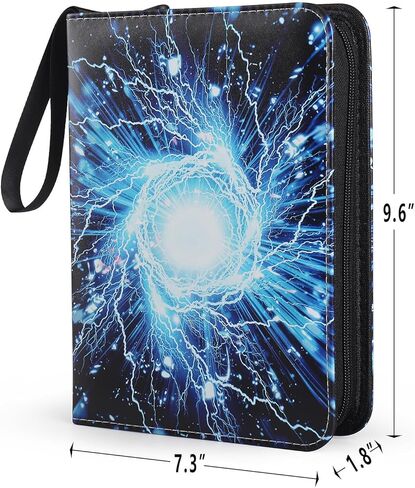 حافظة بطاقات مكونة من 3 حلقات لـ 400 بطاقة تداول، وحامل بطاقات تداول بأربعة جيوب لمجموعة البطاقات، نمط عاصفة البرق الرائع للأولاد والبنات in Kuwait