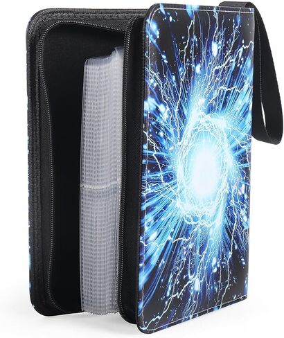 حافظة بطاقات مكونة من 3 حلقات لـ 400 بطاقة تداول، وحامل بطاقات تداول بأربعة جيوب لمجموعة البطاقات، نمط عاصفة البرق الرائع للأولاد والبنات in Kuwait