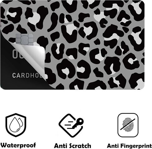 Leopard Small Chip Credit Card Stickers Slim Waterproof Anti-Wrinkling Removable Vinyl Decals Debit Card Skin Cover in Saudi Arabia