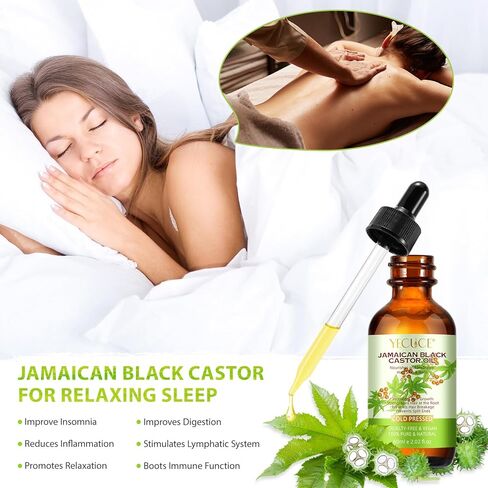 زيت الخروع الأسود الجامايكي لنمو الشعر، زيت الخروع العضوي النقي والطبيعي 100%، زجاجات زجاجية مضغوطة على البارد، يغذي ويرطب الشعر والبشرة والحواجب، زيت عطري طبيعي مضاد للشيخوخة in Kuwait