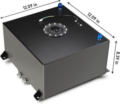 5 Gallon Fuel Cell Tank, Black Polished Aluminum Fuel Cell Tank with Cap and Level Sender Coate for Cars and Truck in Saudi Arabia