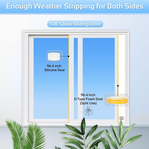 Sliding Door Portable Air Conditioner Seal Kit Compatible with 5.9 inch Hose, Max Length 94.5", Sliding Door AC Vent Kit with Vent Screen, Weather Stripping, Window Lock for Patio Sliding Door in Saudi Arabia