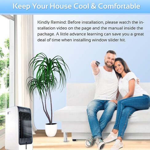 Sliding Door Portable Air Conditioner Seal Kit Compatible with 5.9 inch Hose, Max Length 94.5", Sliding Door AC Vent Kit with Vent Screen, Weather Stripping, Window Lock for Patio Sliding Door in Saudi Arabia