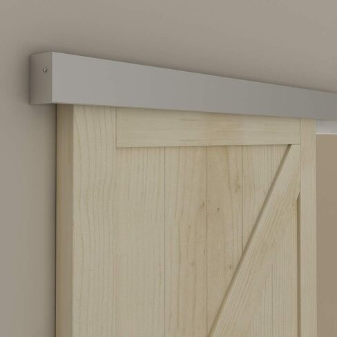 JUBEST 8FT Barn Door Sliding Hardware Track Kit, Aluminium Alloy Box Rail Hardware for Classic Modern Interior Single Wooden Door,Low Clearance in Saudi Arabia