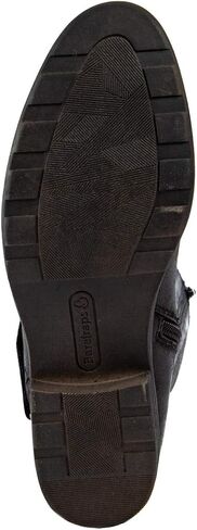 BareTraps Womens Abram Laser Cut Mixed Media Riding Boots Black 6.5 Medium (B,M) in Saudi Arabia