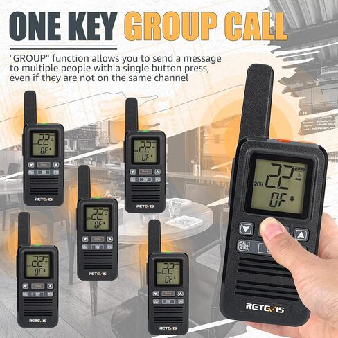 Retevis RB67 Small Walkie Talkies with Earpiece,Portable FRS Two Way Radios Rechargeable,Group Call,1600mAh Large Battery Capacity,USB-C,NOAA,Walkie Talkie for School Retail Restaurant(6 Pack) in Saudi Arabia