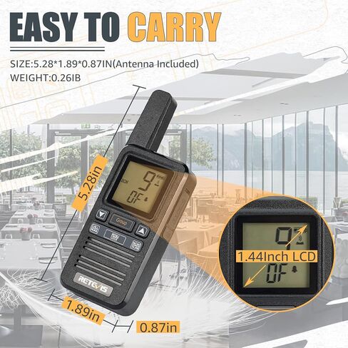 Retevis RB67 Small Walkie Talkies with Earpiece,Portable FRS Two Way Radios Rechargeable,Group Call,1600mAh Large Battery Capacity,USB-C,NOAA,Walkie Talkie for School Retail Restaurant(6 Pack) in Saudi Arabia