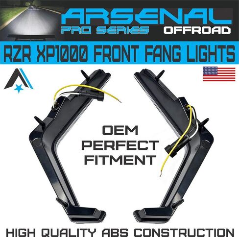ضوء إشارة الانعطاف RZR، مجموعة دخان أمامية من Arsenal IP67 بتوقيع الدخان الأمامي/ضوء فانغ كهرماني/أبيض متوافق مع 2019 إلى 2021 Polaris RZR XP1000 Turbo OEM مناسب تمامًا in Kuwait