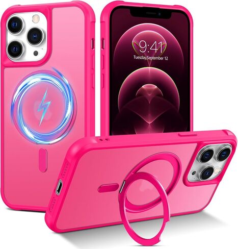 BENTOBEN Magnetic iPhone 12 Pro Max Case, Phone Case iPhone 12 Pro Max with Magsafe Invisible Stand Kickstand Ring Holder Slim Thin Soft Shockproof Bumper Women Men Cover for 12 Pro Max 6.7", Black in Saudi Arabia